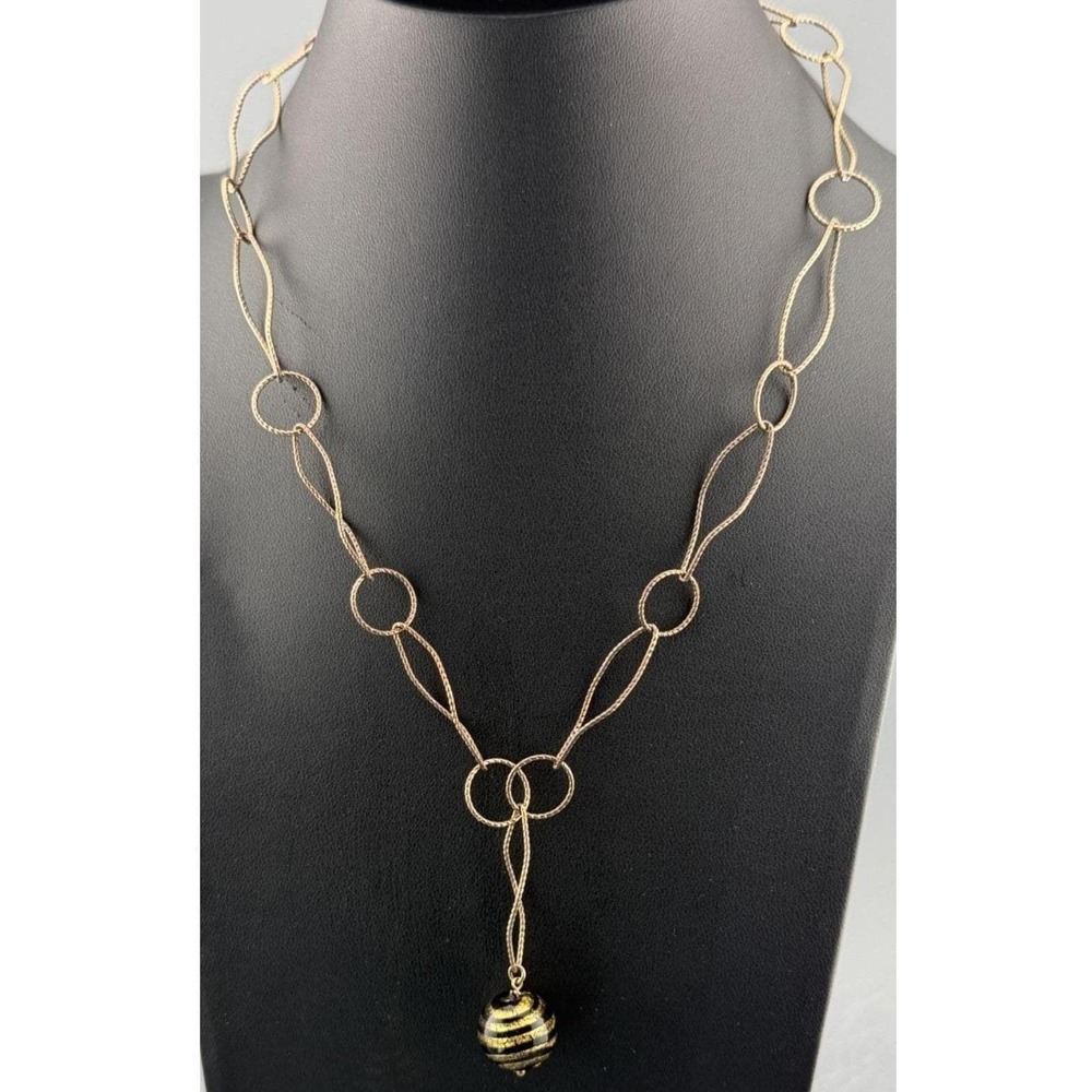 Vintage Sterling Silver Twisted Necklace Erwin Pearl Lavalier Aventurine Drop